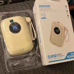 Universal Cream Power Bank with Digital Display